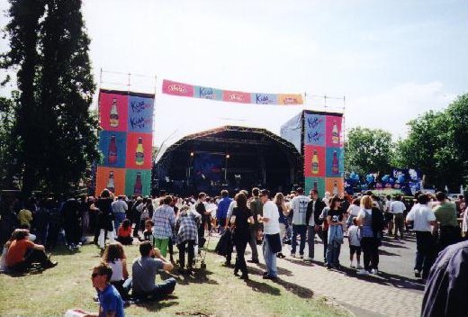 The Kiss FM stage in Horniman's Pleasance behind where Panorama was staged the previous night